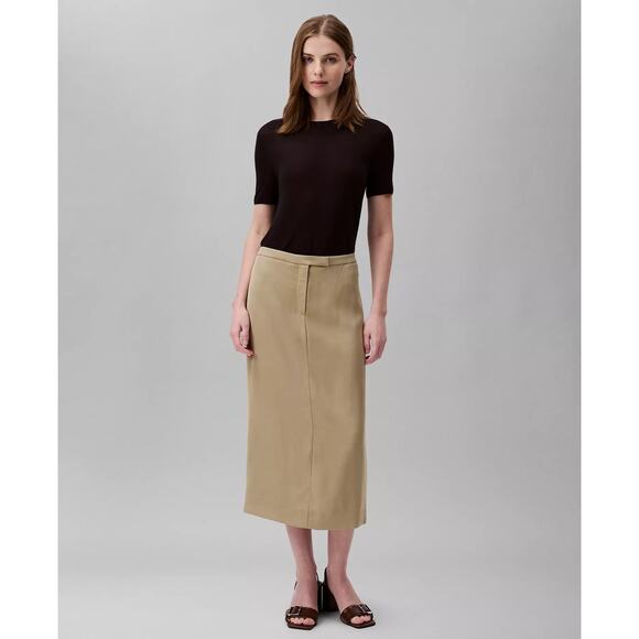 CALVIN KLEIN Women's Midi Skirt In Tree House Beige - Picture 2 of 2